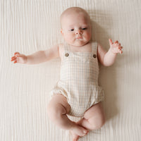 Organic Cotton Samy Playsuit - Billy Check Childrens Playsuit from Jamie Kay NZ