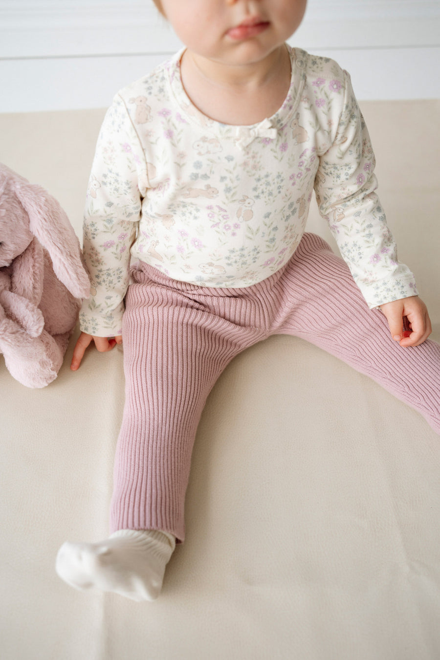 Frankie Knitted Legging - Powder Pink Childrens Legging from Jamie Kay NZ
