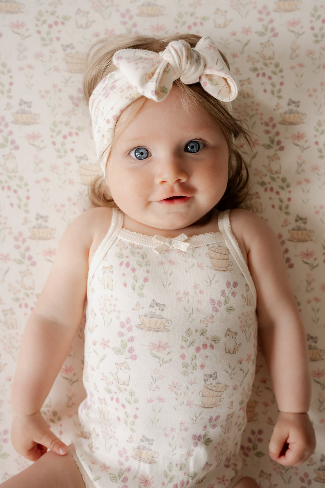 Organic Cotton Bridget Singlet Bodysuit - Moons Garden Childrens Bodysuit from Jamie Kay NZ