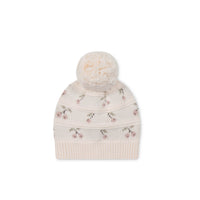 Delilah Knitted Hat - Cherry Love Blush Childrens Hat from Jamie Kay NZ