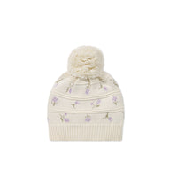 Delilah Knitted Hat - Delilah Knit Lavender Childrens Beanie from Jamie Kay NZ