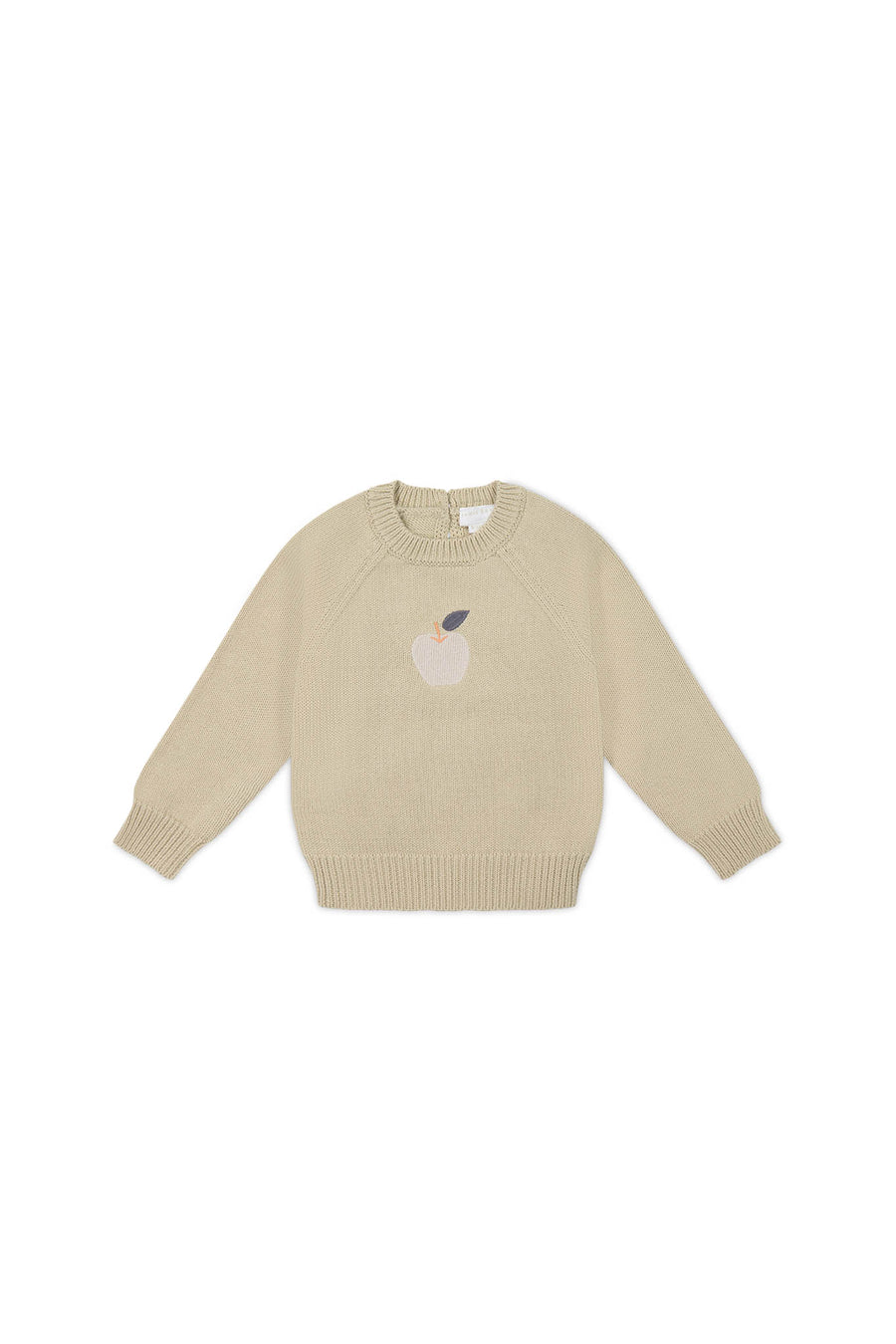 Ethan Jumper - Biscuit Jacquard Fresh Apple Childrens Jumper from Jamie Kay NZ