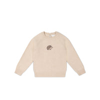 Ethan Jumper - Oatmeal Marle Hedgehog Childrens Jumper from Jamie Kay NZ