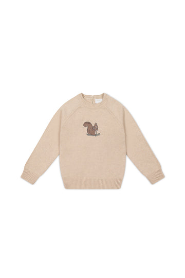 Ethan Jumper - Oatmeal Marle Woodland Childrens Jumper from Jamie Kay NZ