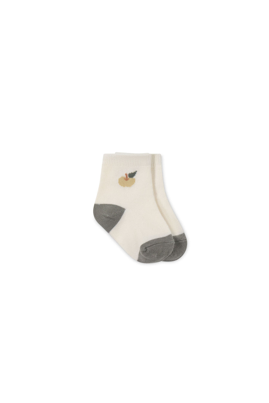 Fresh Apple Crew Sock - Jacquard Fresh Apple Cloud/Moss Childrens Sock from Jamie Kay NZ