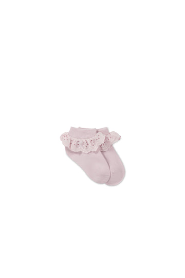 Frill Ankle Sock - Violet Tint Childrens Sock from Jamie Kay NZ