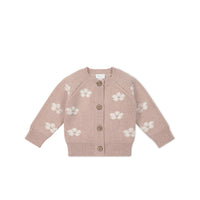 Harper Cardigan - Frankie Knit Rose Childrens Cardigan from Jamie Kay NZ