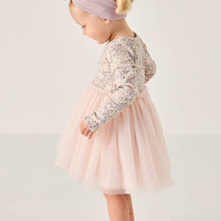 Anna Tulle Dress - April Floral Mauve Childrens Dress from Jamie Kay NZ