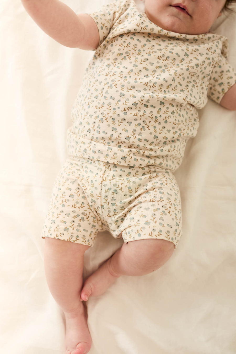 Organic Cotton Skye Short Sleeve Set - Blueberry Ditsy Childrens Pyjamas from Jamie Kay NZ