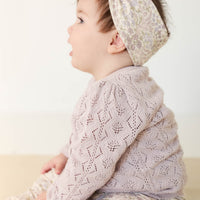 Organic Cotton Headband - April Floral Mauve Childrens Headband from Jamie Kay NZ