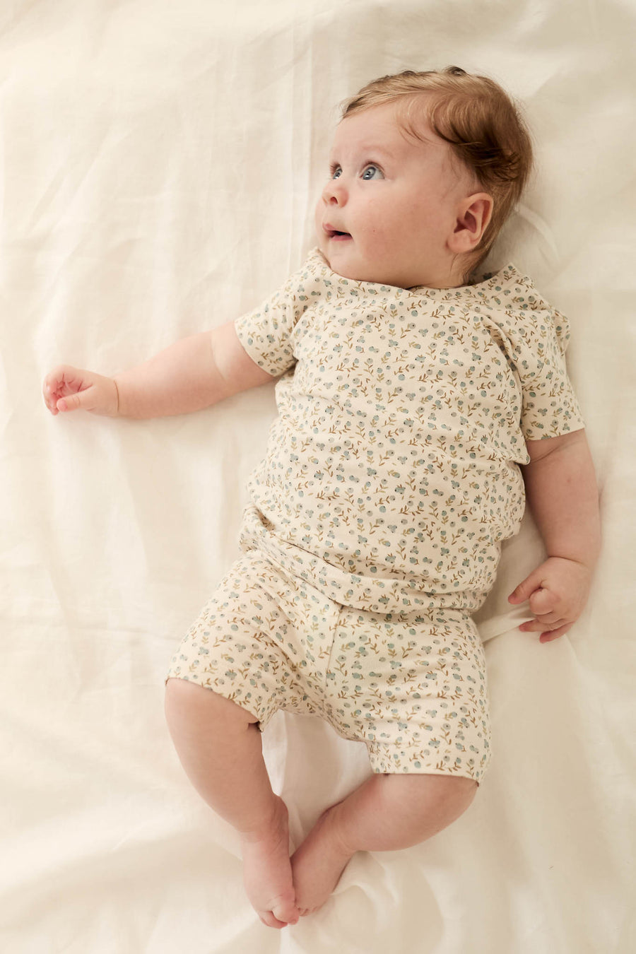 Organic Cotton Skye Short Sleeve Set - Blueberry Ditsy Childrens Pyjamas from Jamie Kay NZ