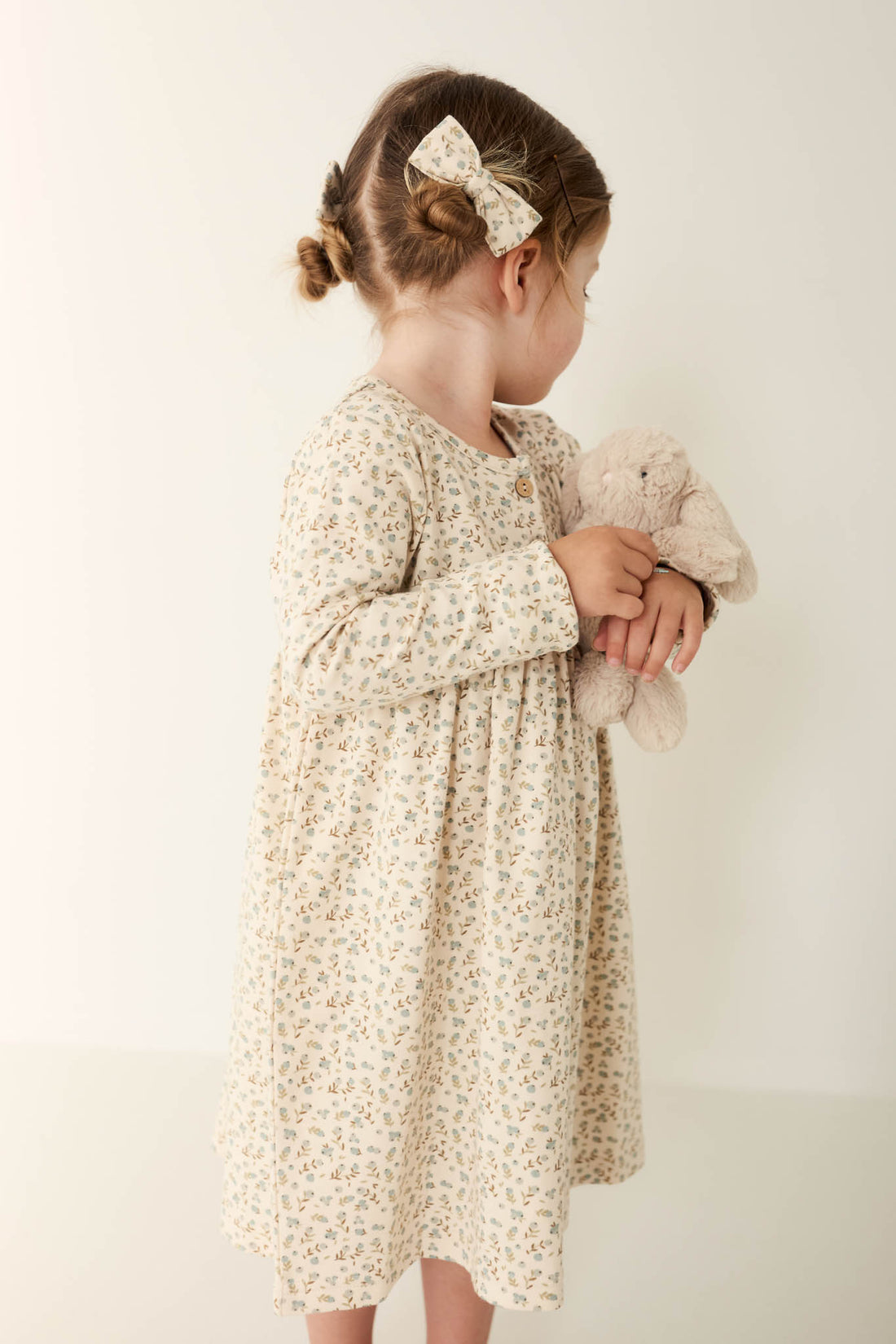 Organic Cotton Bridget Dress - Blueberry Ditsy Childrens Dress from Jamie Kay NZ