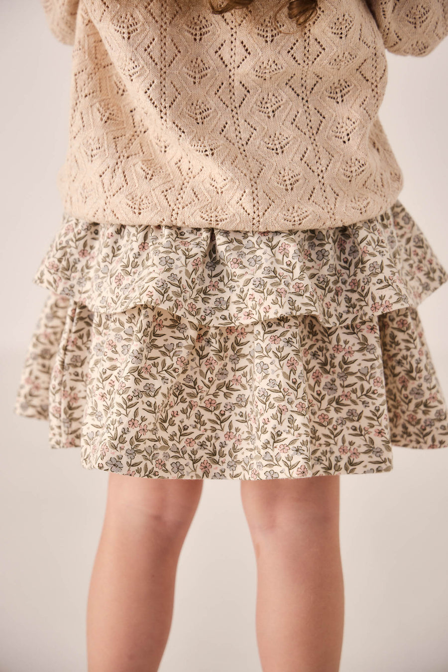 Organic Cotton Ruby Skirt - Ariella Eggnog Childrens Skirt from Jamie Kay NZ