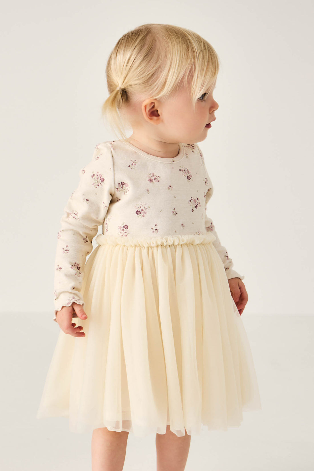 Anna Tulle Dress - Lauren Floral Tofu Childrens Dress from Jamie Kay NZ
