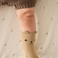 George Bear Ankle Sock - Bronzed Marle Childrens Sock from Jamie Kay NZ