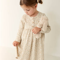 Organic Cotton Bridget Dress - Blueberry Ditsy Childrens Dress from Jamie Kay NZ