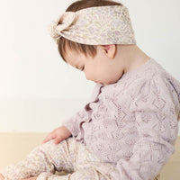 Organic Cotton Headband - April Floral Mauve Childrens Headband from Jamie Kay NZ