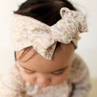 Organic Cotton Headband - April Floral Mauve Childrens Headband from Jamie Kay NZ