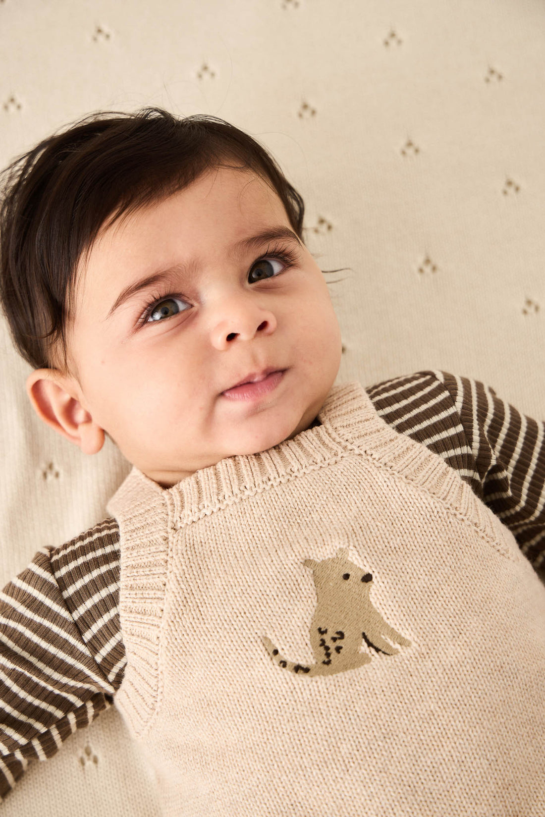 Ethan Playsuit - Oatmeal Marle Leopard Childrens Playsuit from Jamie Kay NZ