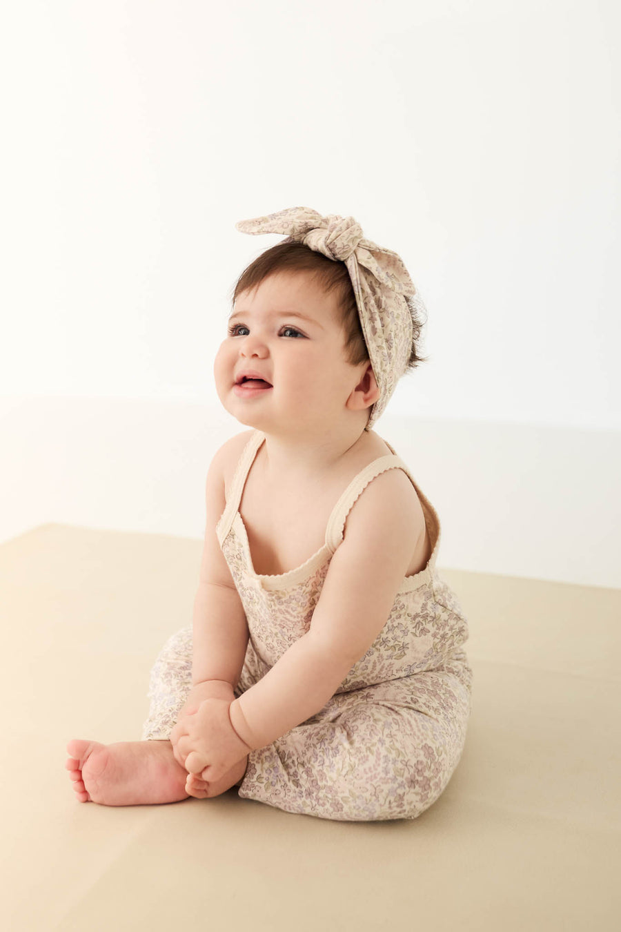 Organic Cotton Headband - April Floral Mauve Childrens Headband from Jamie Kay NZ