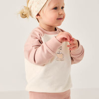 Organic Cotton Headband - Rosalie Floral Mauve Childrens Headband from Jamie Kay NZ
