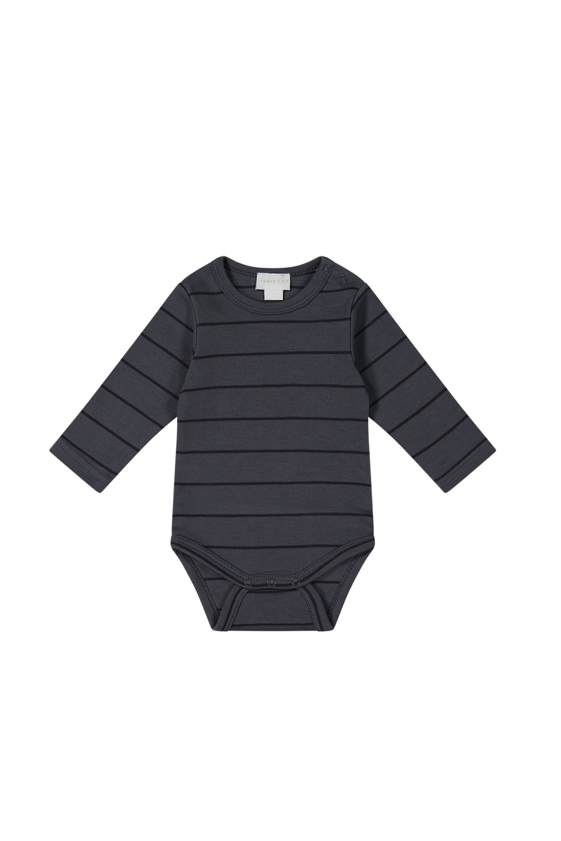 Pima Cotton Fernley Long Sleeve Bodysuit - Lava Smoke/Solar System Stripe Childrens Bodysuit from Jamie Kay NZ