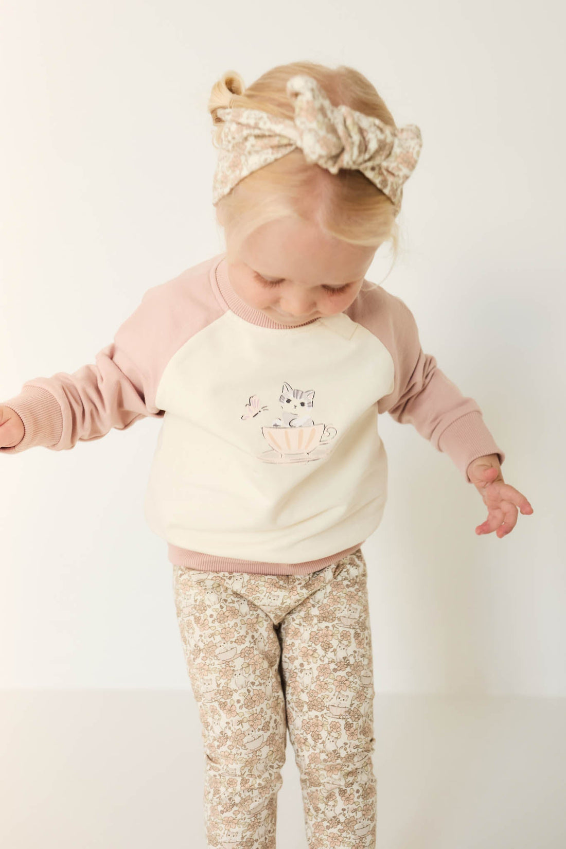Organic Cotton Tao Sweatshirt - Moon's Garden Dusky Rose Childrens Sweatshirt from Jamie Kay NZ