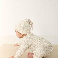 Organic Cotton Reese Zip Onepiece - Blueberry Ditsy Childrens Onepiece from Jamie Kay NZ
