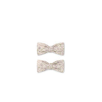 Organic Cotton Bow 2PK - April Floral Mauve Childrens Bow from Jamie Kay NZ
