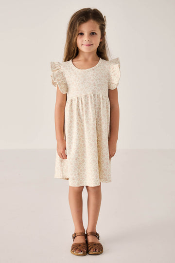 Organic Cotton Ada Dress - Rosalie Floral Mauve Childrens Dress from Jamie Kay NZ