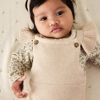 Organic Cotton Long Sleeve Bodysuit - Ariella Eggnog Childrens Bodysuit from Jamie Kay NZ