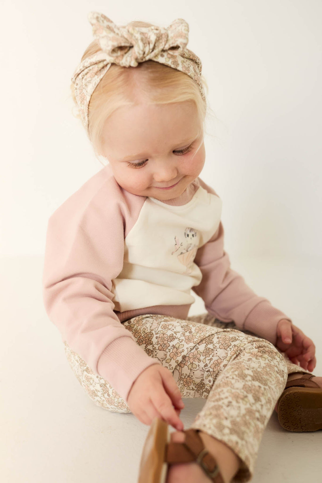 Organic Cotton Tao Sweatshirt - Moon's Garden Dusky Rose Childrens Sweatshirt from Jamie Kay NZ