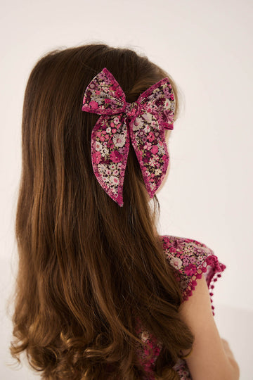 Organic Cotton Noelle Bow - Garden Print Childrens Bow from Jamie Kay NZ