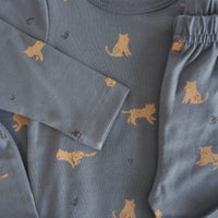 Organic Cotton Fernley Bodysuit - Lenny Leopard Smoke Childrens Bodysuit from Jamie Kay NZ