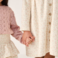 Organic Cotton Poppy Dress - Rosalie Floral Mauve Childrens Dress from Jamie Kay NZ