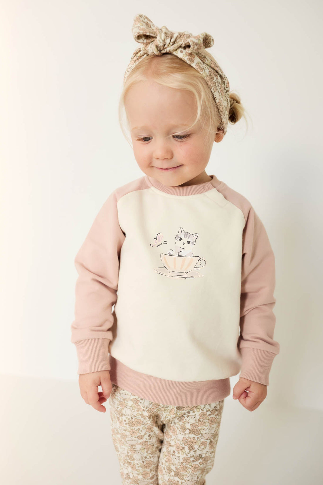 Organic Cotton Tao Sweatshirt - Moon's Garden Dusky Rose Childrens Sweatshirt from Jamie Kay NZ
