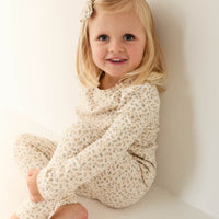 Organic Cotton Avis Long Sleeve Set - Blueberry Ditsy Childrens Pyjamas from Jamie Kay NZ