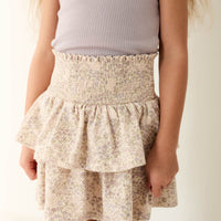 Organic Cotton Ruby Skirt - April Floral Mauve Childrens Skirt from Jamie Kay NZ