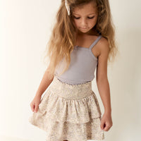 Organic Cotton Ruby Skirt - April Floral Mauve Childrens Skirt from Jamie Kay NZ