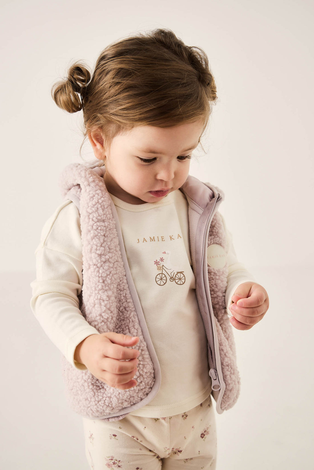 Pima Cotton Marley Long Sleeve Top - Gilly Parchment Childrens Top from Jamie Kay NZ