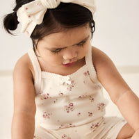 Organic Cotton Bridget Singlet Bodysuit - Lauren Floral Tofu Childrens Bodysuit from Jamie Kay NZ