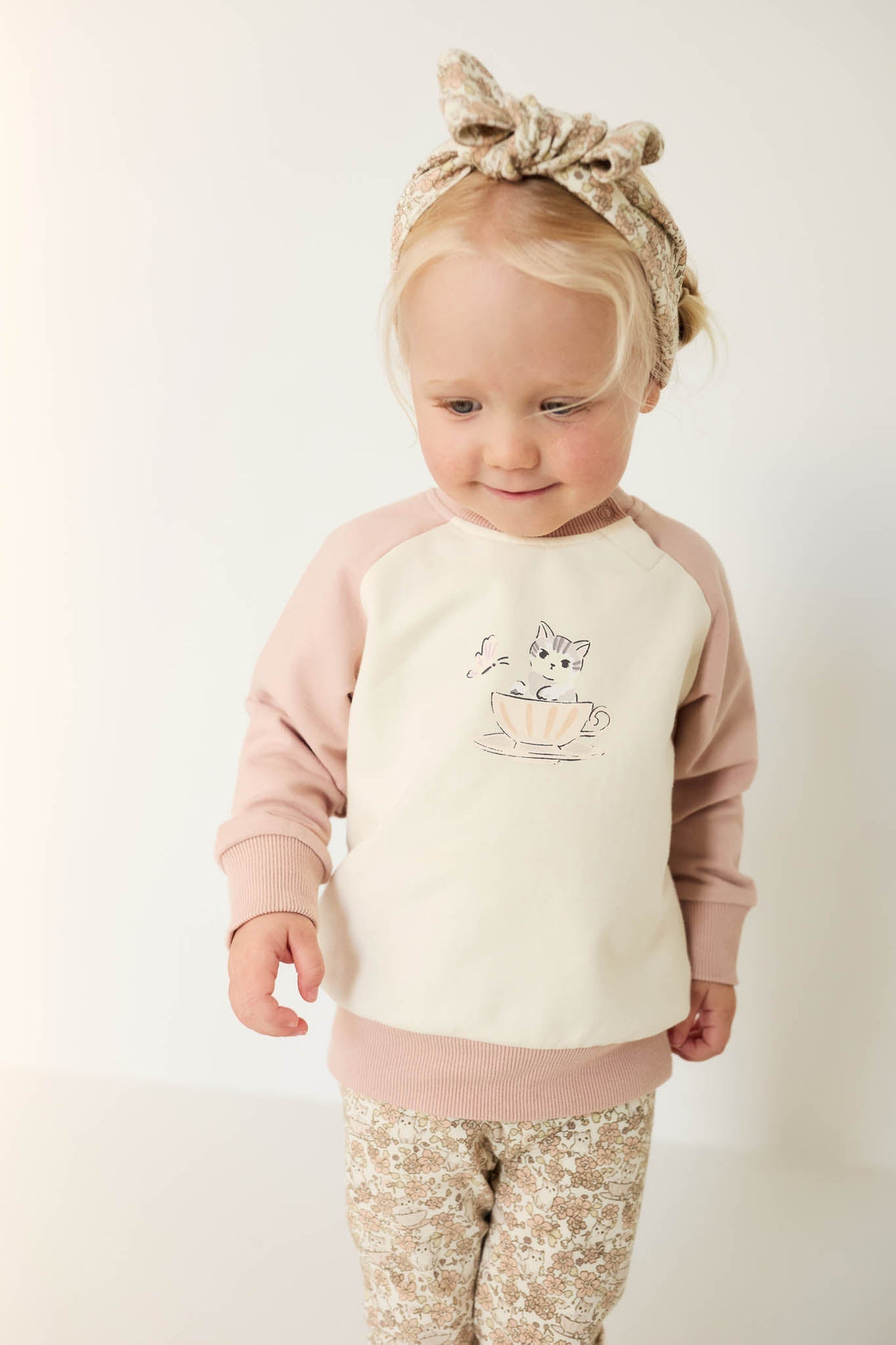 Organic Cotton Tao Sweatshirt - Moon's Garden Dusky Rose Childrens Sweatshirt from Jamie Kay NZ