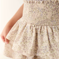 Organic Cotton Ruby Skirt - April Floral Mauve Childrens Skirt from Jamie Kay NZ