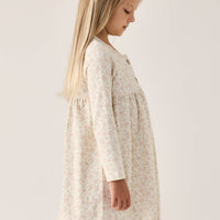 Organic Cotton Poppy Dress - Rosalie Floral Mauve Childrens Dress from Jamie Kay NZ