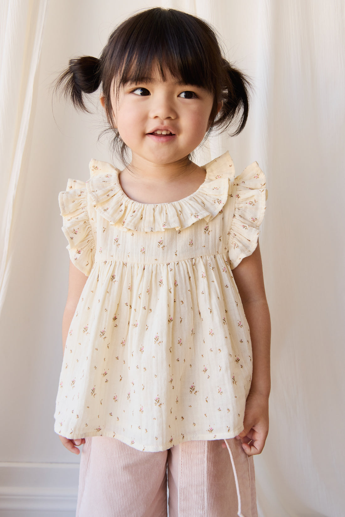 Organic Cotton Muslin Banks Blouse - Dina Antique Childrens Top from Jamie Kay NZ