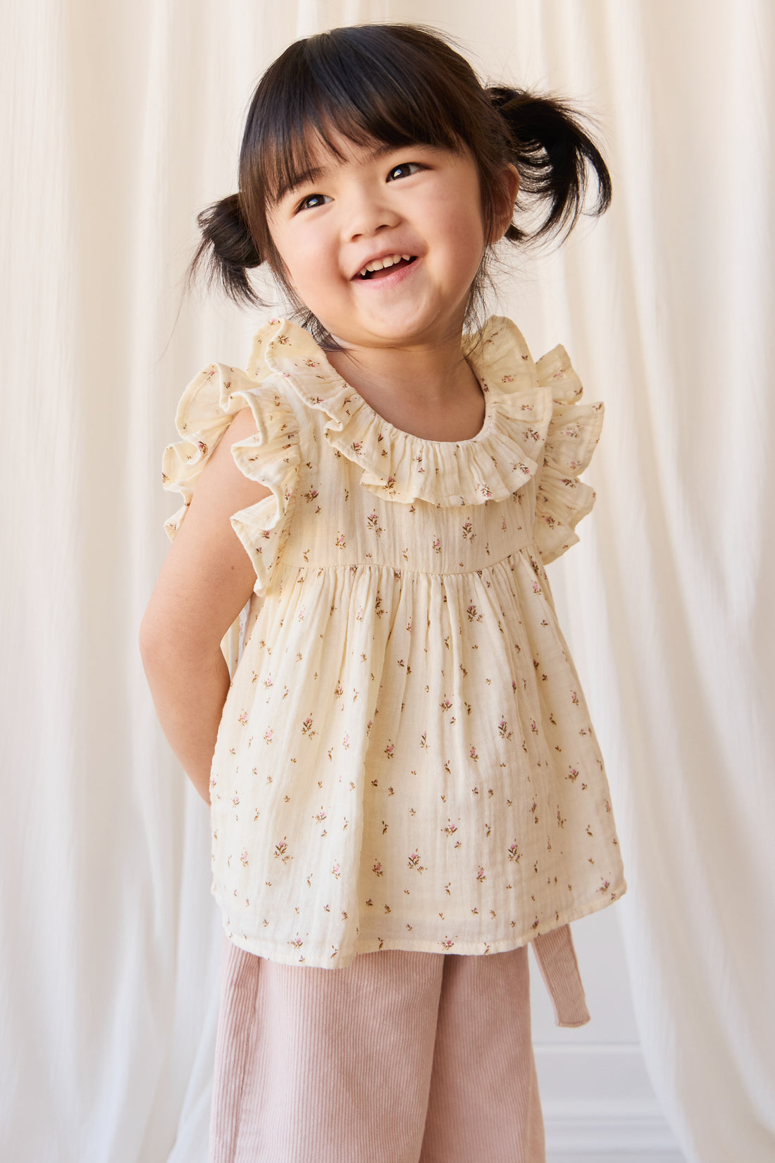 Organic Cotton Muslin Banks Blouse - Dina Antique Childrens Top from Jamie Kay NZ