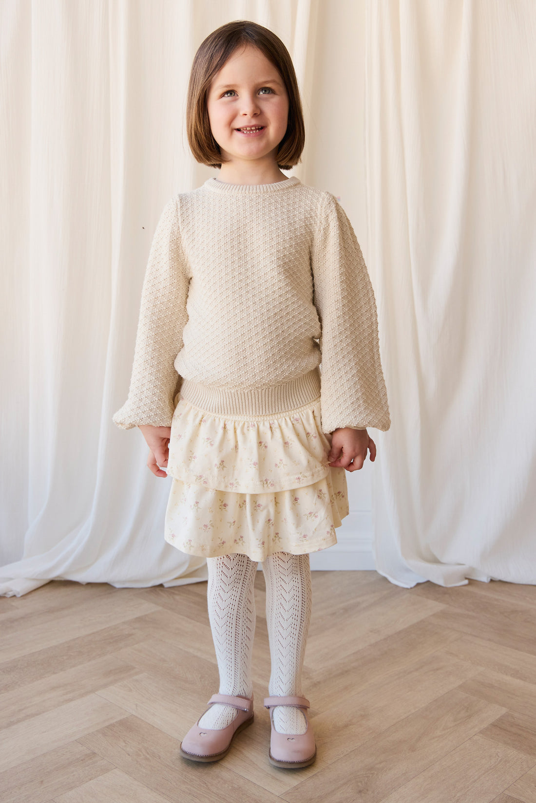 Organic Cotton Ruby Skirt - Thelma Parchment Childrens Skirt from Jamie Kay NZ