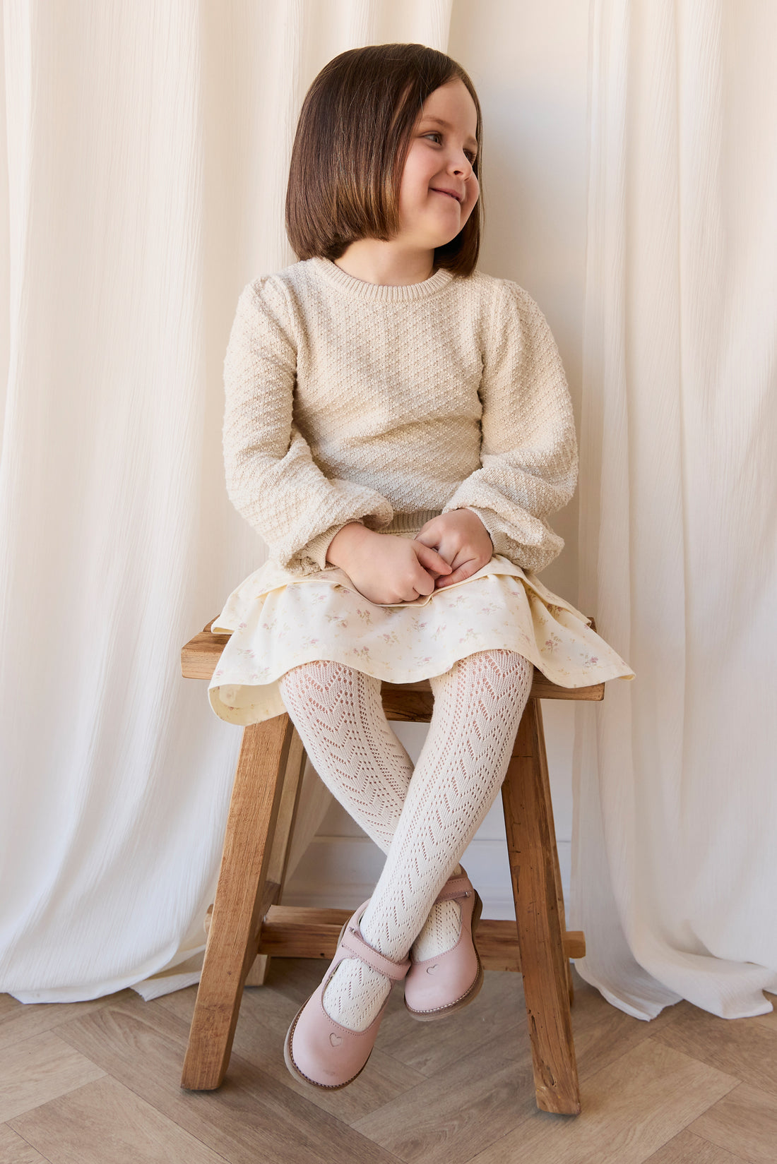 Organic Cotton Ruby Skirt - Thelma Parchment Childrens Skirt from Jamie Kay NZ