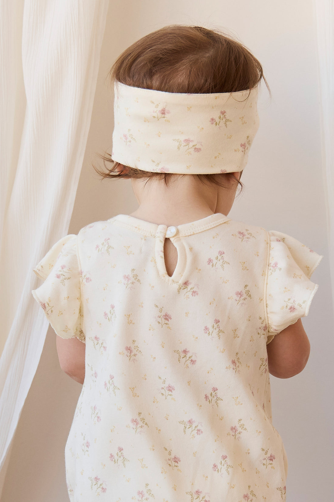 Organic Cotton Sage Onepiece - Thelma Parchment Childrens Onepiece from Jamie Kay NZ