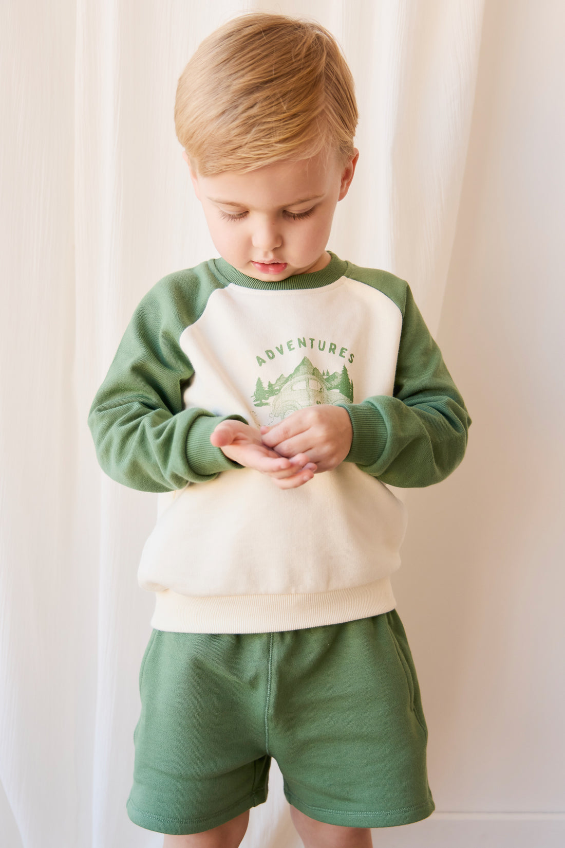 Organic Cotton Jalen Short - Snow Pea Childrens Short from Jamie Kay NZ